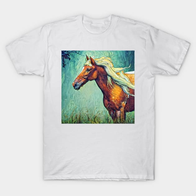 sketch of a horse in greens T-Shirt by bogfl